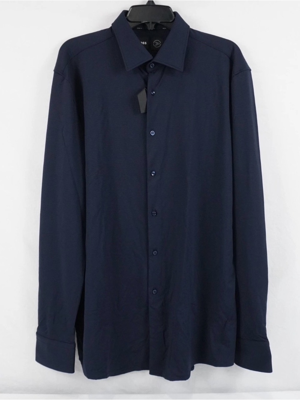 Hugo Boss Men's Dark Navy Long-Sleeve Dress Shirt XL